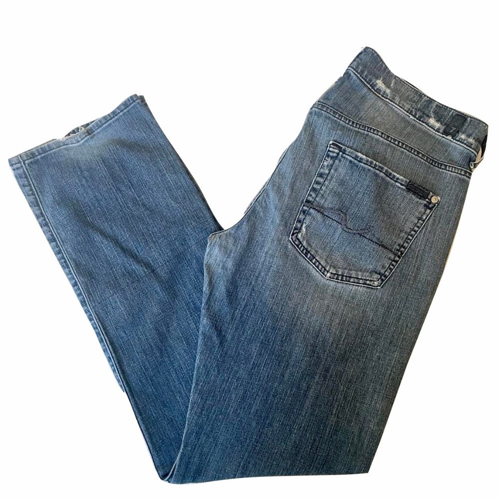 7 For All Mankind Men's Carsen Straight Leg Denim Blue Jean size 34 X 32